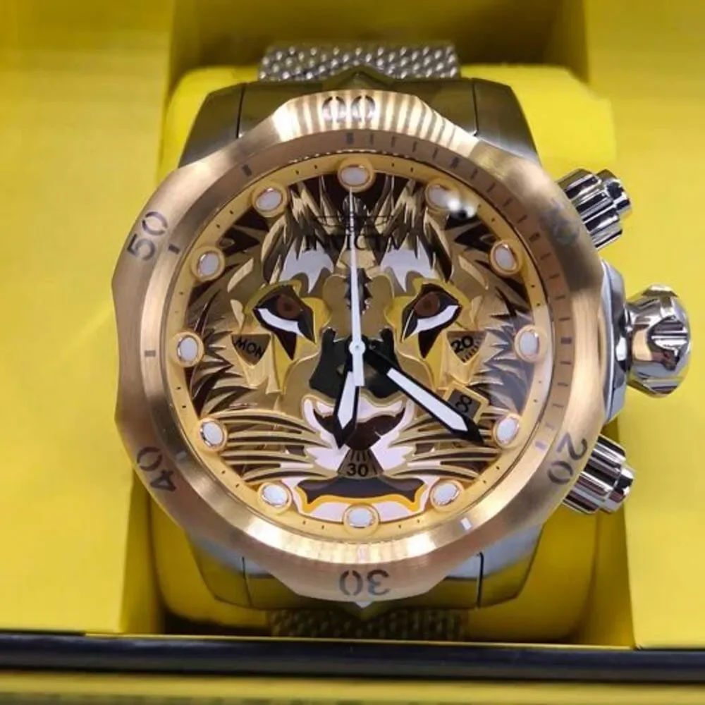 Invicta Venom Lionheart Swiss Ronda Z60 Caliber Men's Watch - 53.7mm. Steel